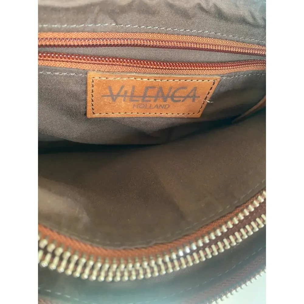 EUC Vilenca Holland Leather Crossbody /Shoulder Bag /Wristlet Cognac Woven